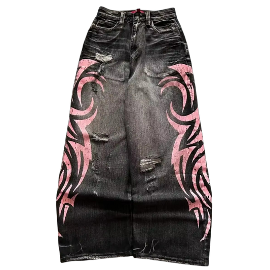 Pink Tribal Jeans