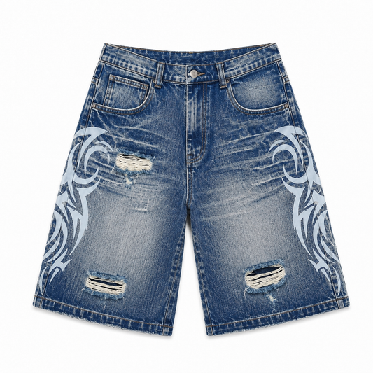 Tribal Denim Shorts