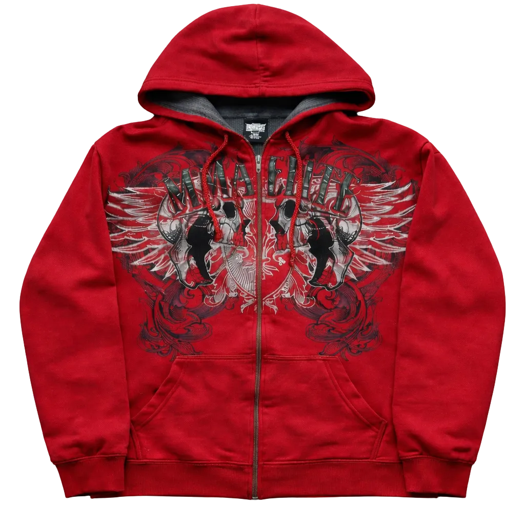 Crimson Wing Zip Hoodie