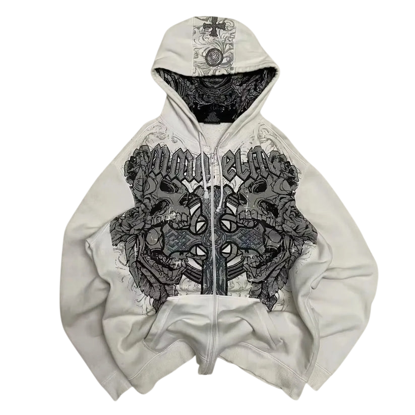 White Requiem Zip Hoodie