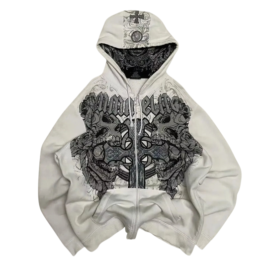 White Requiem Zip Hoodie