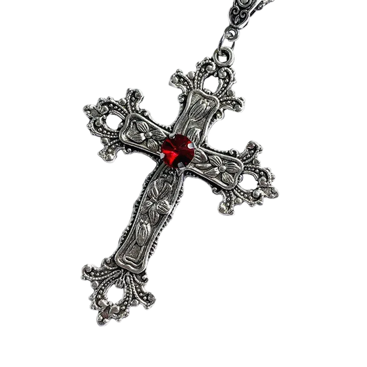 Crimson Cross Necklace